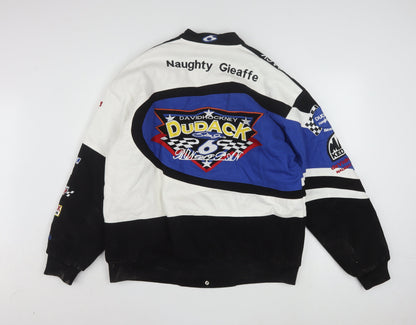Dudack Men's Blue Varsity Racing Jacket Size M Embroidered Motorsport Style