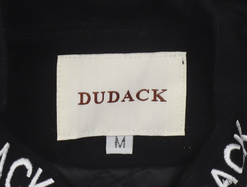 Dudack Men's Blue Varsity Racing Jacket Size M Embroidered Motorsport Style