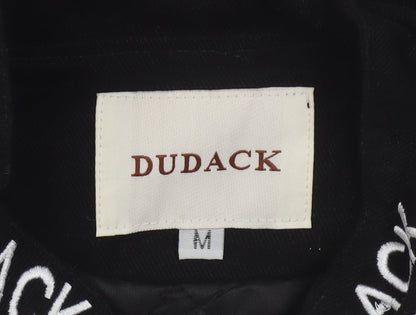 Dudack Men's Blue Varsity Racing Jacket Size M Embroidered Motorsport Style