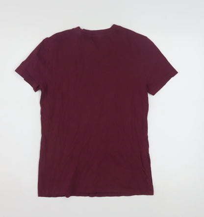 Adidas Womens Red Cotton Basic T-Shirt Size M Short Sleeve Sports Style