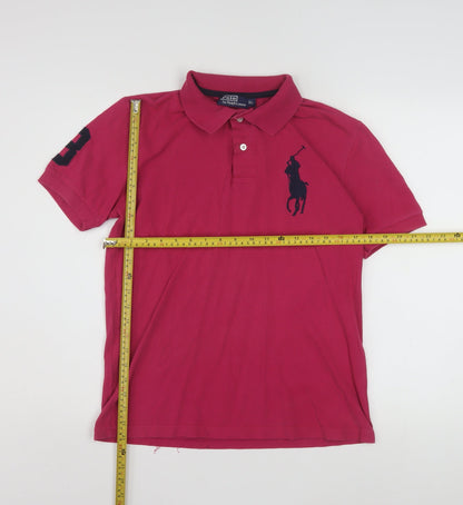 Ralph Lauren Men's Pink XL Polo Shirt Embroidered Logo Cotton