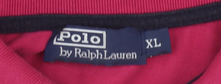 Ralph Lauren Men's Pink XL Polo Shirt Embroidered Logo Cotton