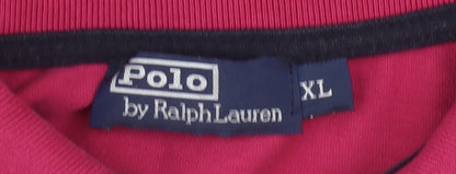Ralph Lauren Men's Pink XL Polo Shirt Embroidered Logo Cotton