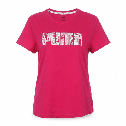 Puma Womens Pink Basic Crew Neck Short Sleeve T-Shirt Size L