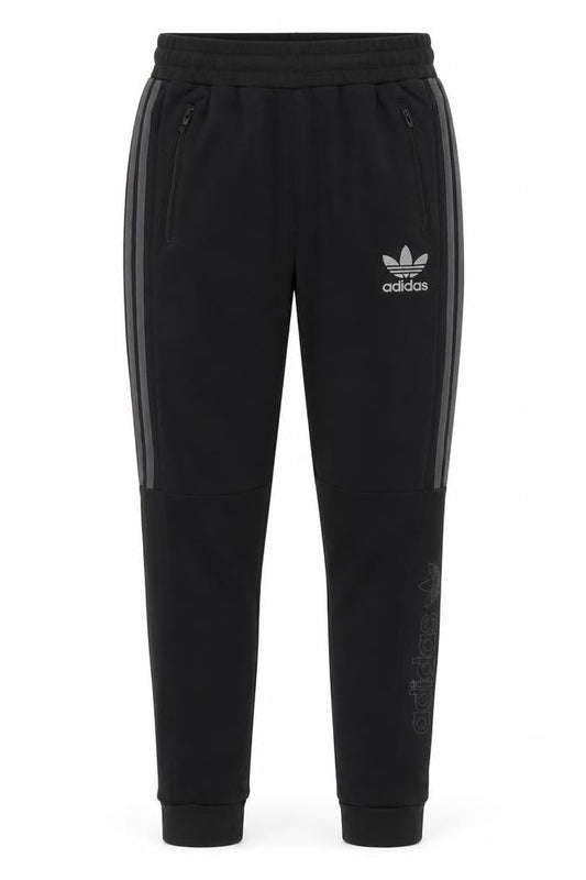 Adidas Men’s Black Jogger Trousers Size S Tapered Fit with Zip Pockets