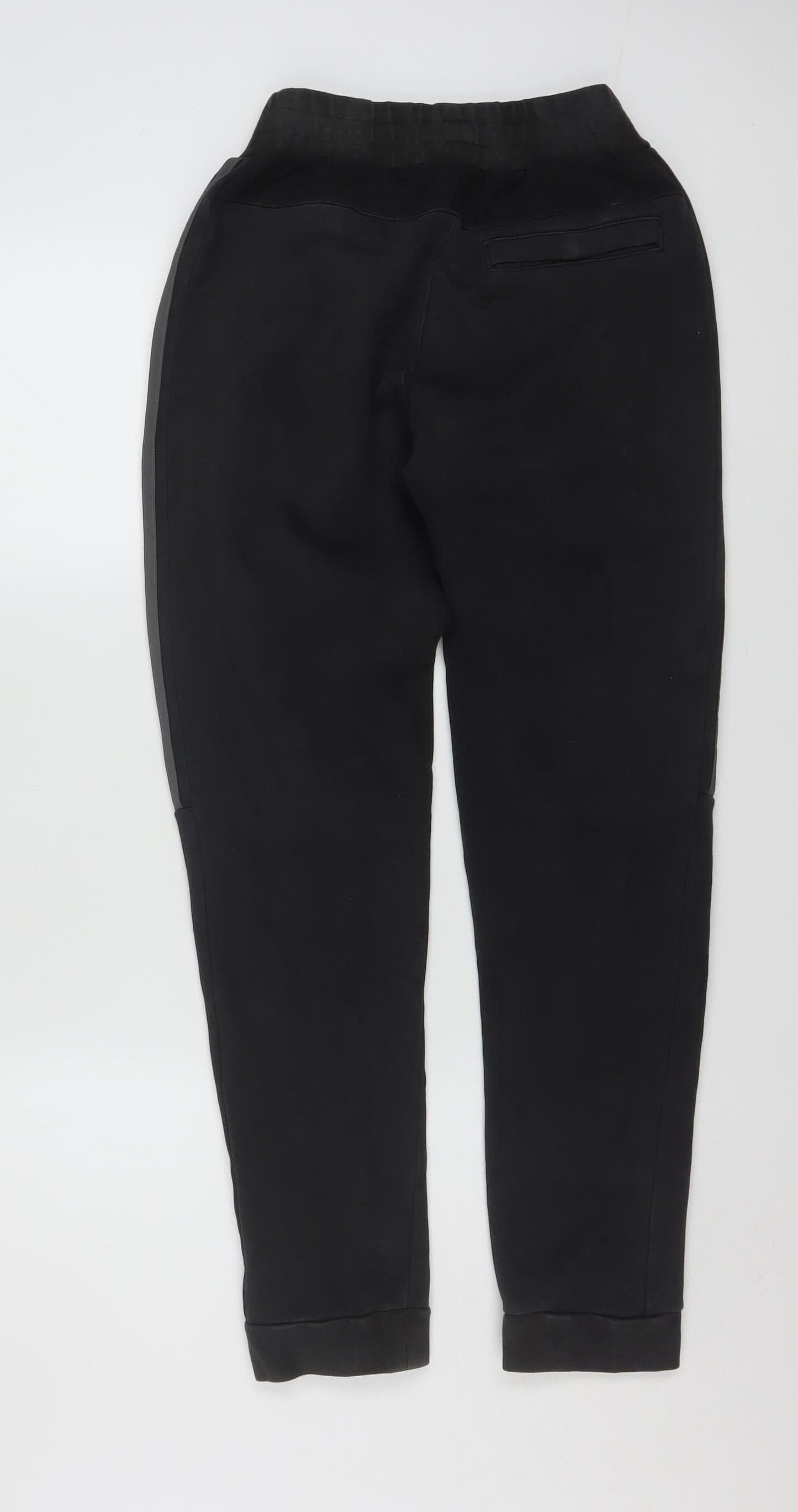 Adidas Men’s Black Jogger Trousers Size S Tapered Fit with Zip Pockets