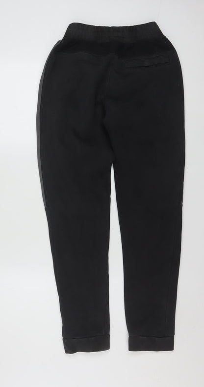 Adidas Men’s Black Jogger Trousers Size S Tapered Fit with Zip Pockets