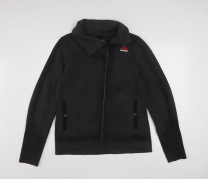 Reebok Womens Black CrossFit Track Jacket Size M Full Zip Activewear