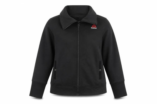 Reebok Womens Black CrossFit Track Jacket Size M Full Zip Activewear