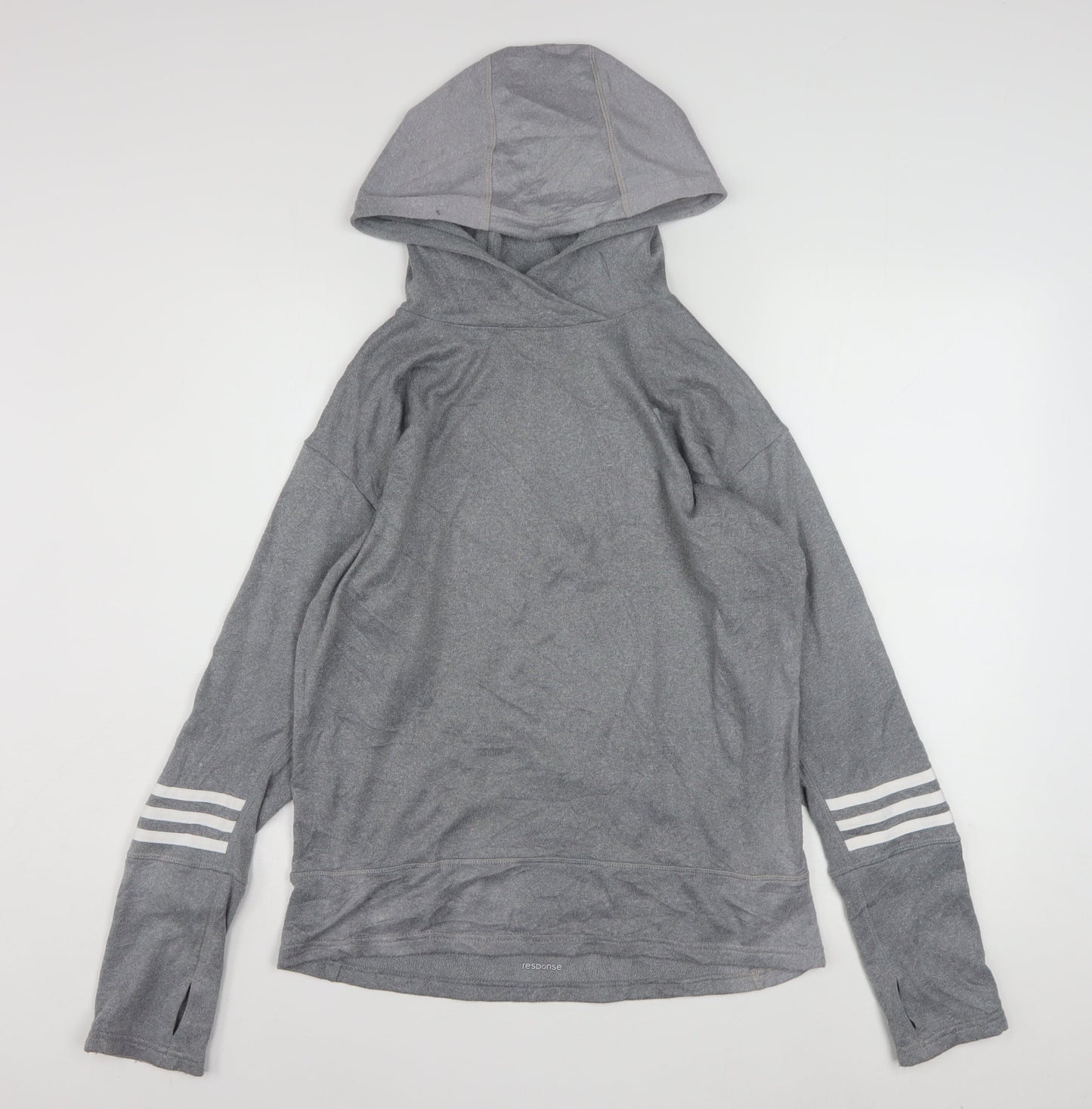 Adidas Women’s Grey Hooded Pullover Sweatshirt Size 12-14 Response
