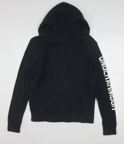 Under Armour Mens Black Full Zip Hoodie Size S Loose Fit Sportswear