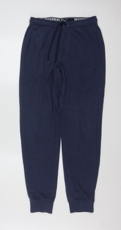 Puma Men's Blue Jogger Sweatpants M Cotton Blend Activewear