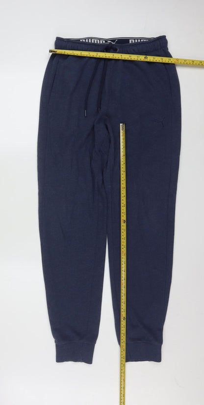 Puma Men's Blue Jogger Sweatpants M Cotton Blend Activewear