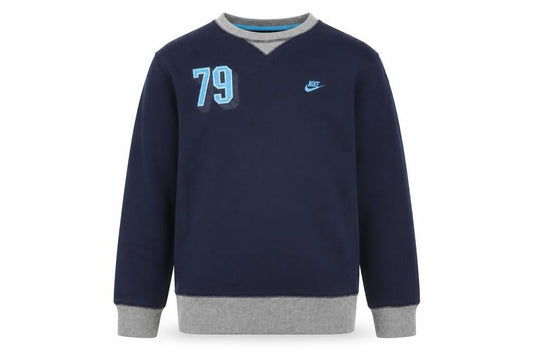 Front view of Nike boys’ navy blue sweatshirt xl 13-15 years crew neck cotton blend