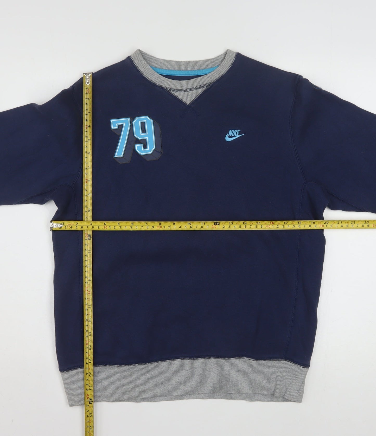 Nike Boys Navy Blue Sweatshirt XL 13-15 Years Crew Neck Cotton Blend