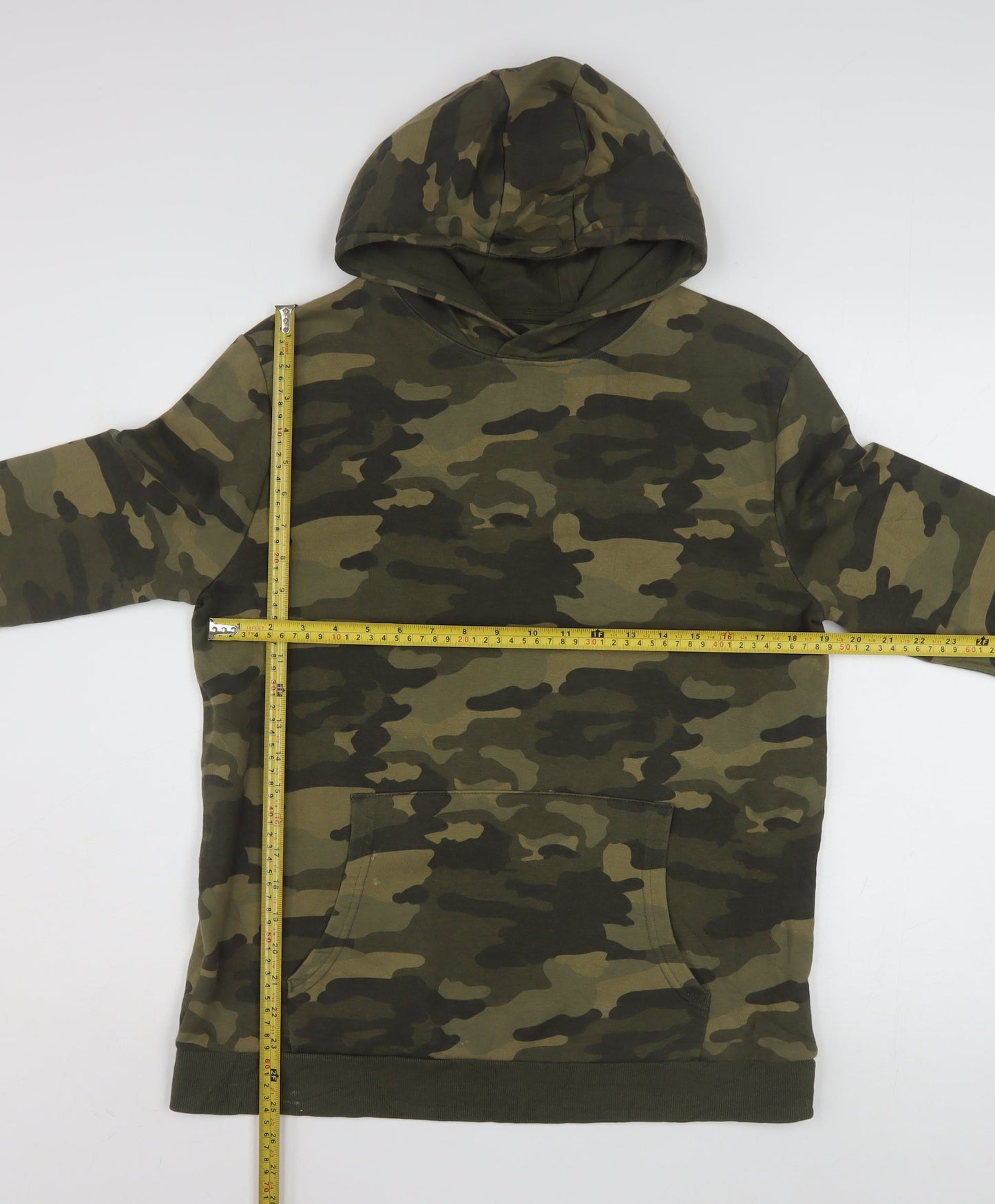 Marks and Spencer Boys Green Camouflage Pullover Hoodie 15-16 Years