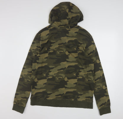 Marks and Spencer Boys Green Camouflage Pullover Hoodie 15-16 Years
