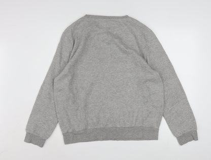 Disney Women Grey Minnie Mouse Sweatshirt Size L 14/16 Crew Neck
