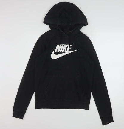 Nike Womens Black XS Pullover Hoodie Sweatshirt Cotton Blend