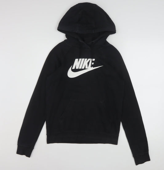 Nike Womens Black XS Pullover Hoodie Sweatshirt Cotton Blend