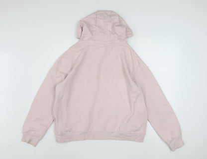 Disney Women Pink Hooded Pullover Hoodie UK 10/12 Small Minnie Mouse Print