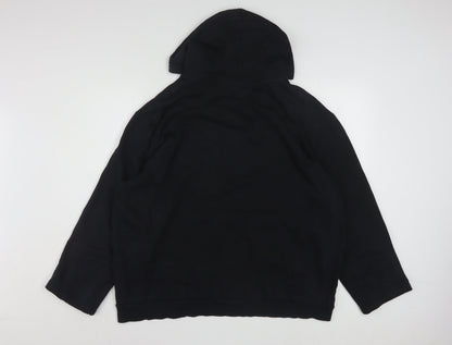 Puma Women Black XL Pullover Hoodie Cotton Blend Logo Sweatshirt