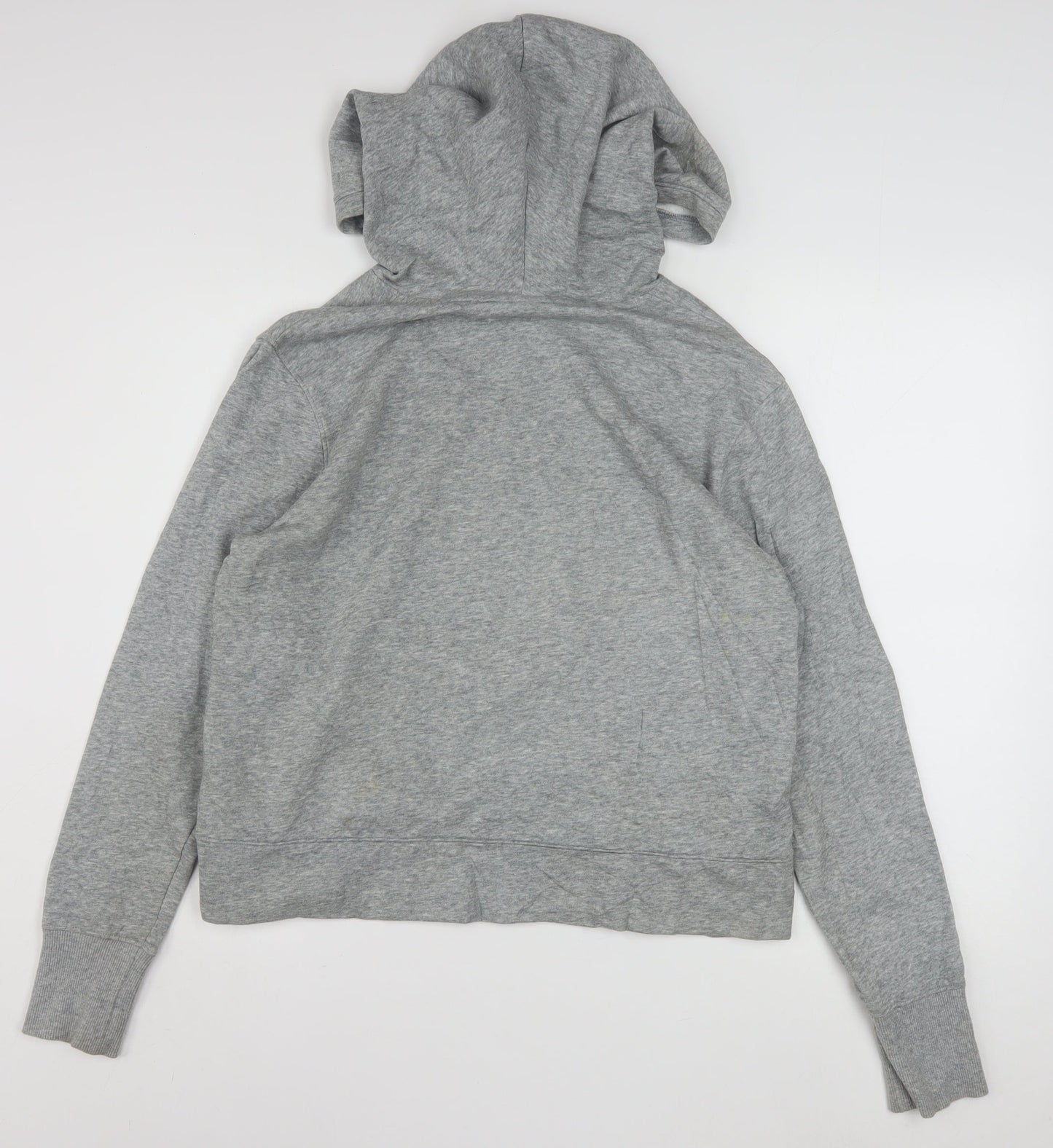 Under Armour Women Grey Pullover Hoodie Medium Logo Print Cotton Blend