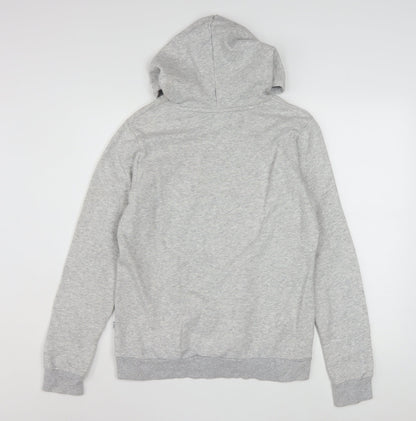 Puma Women Grey Pullover Hoodie Size 14 Graphic Logo Hooded Sweatshirt
