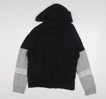 Adidas Women Black Grey Full Zip Hoodie Size 18 L Hooded Sweatshirt