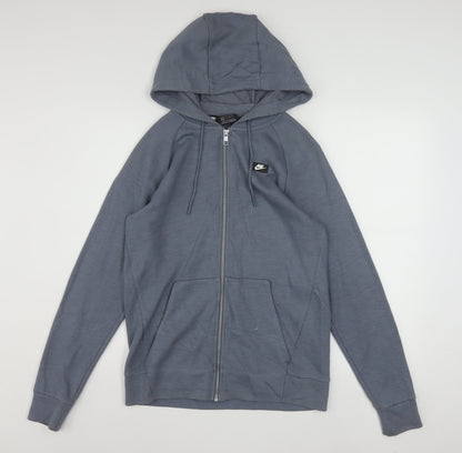 Nike Men's Grey XS Full Zip Hoodie Lightweight Cotton Blend