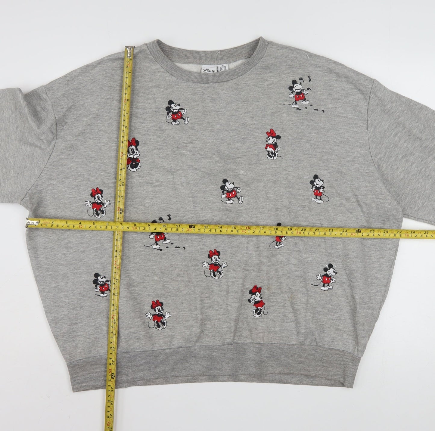 Disney Women’s Grey Mickey & Minnie Mouse XL Pullover Sweatshirt