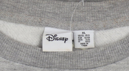 Disney Women’s Grey Mickey & Minnie Mouse XL Pullover Sweatshirt