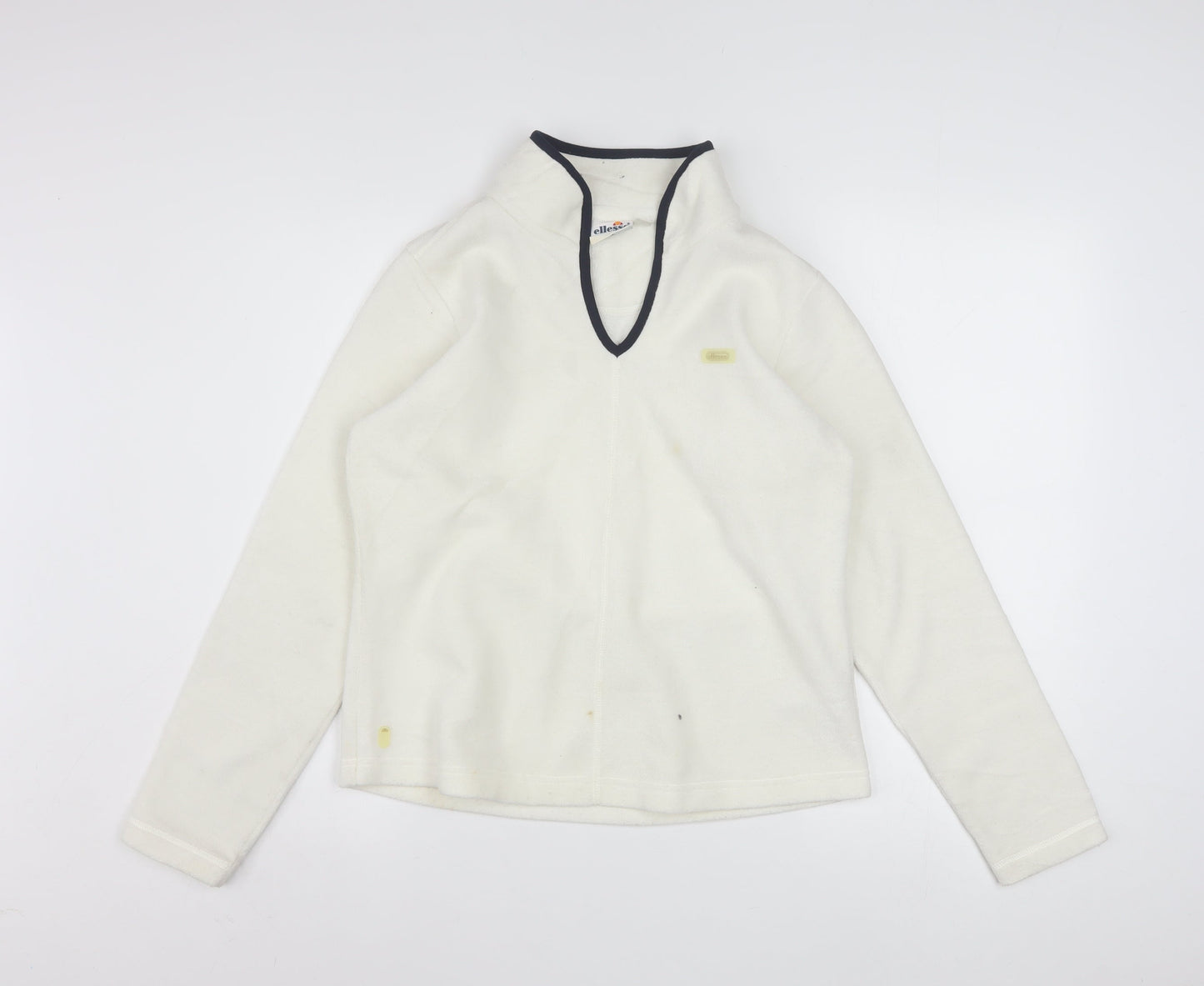 Ellesse Womens White Fleece Pullover Sweatshirt Size 12