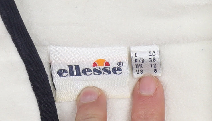 Ellesse Womens White Fleece Pullover Sweatshirt Size 12