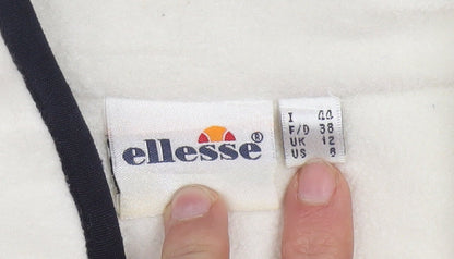 Ellesse Womens White Fleece Pullover Sweatshirt Size 12