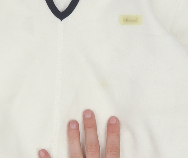 Ellesse Womens White Fleece Pullover Sweatshirt Size 12