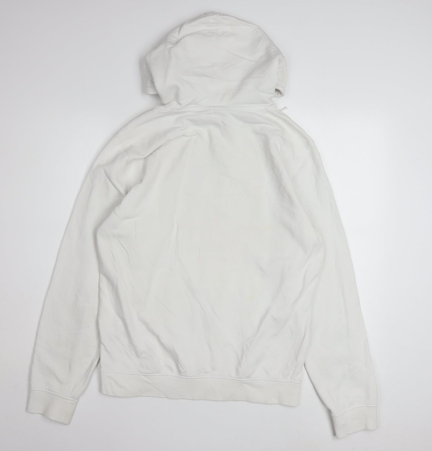 Champion Men's White Medium Pullover Hoodie Embroidered Logo Classic Fit