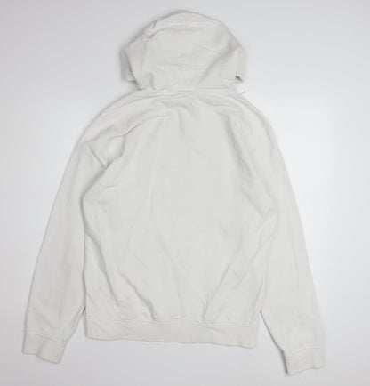 Champion Men's White Medium Pullover Hoodie Embroidered Logo Classic Fit