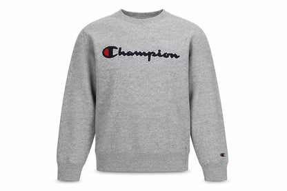 Champion Men Grey Small Pullover Sweatshirt Logo Crew Neck Classic
