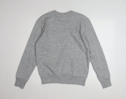 Champion Men Grey Small Pullover Sweatshirt Logo Crew Neck Classic