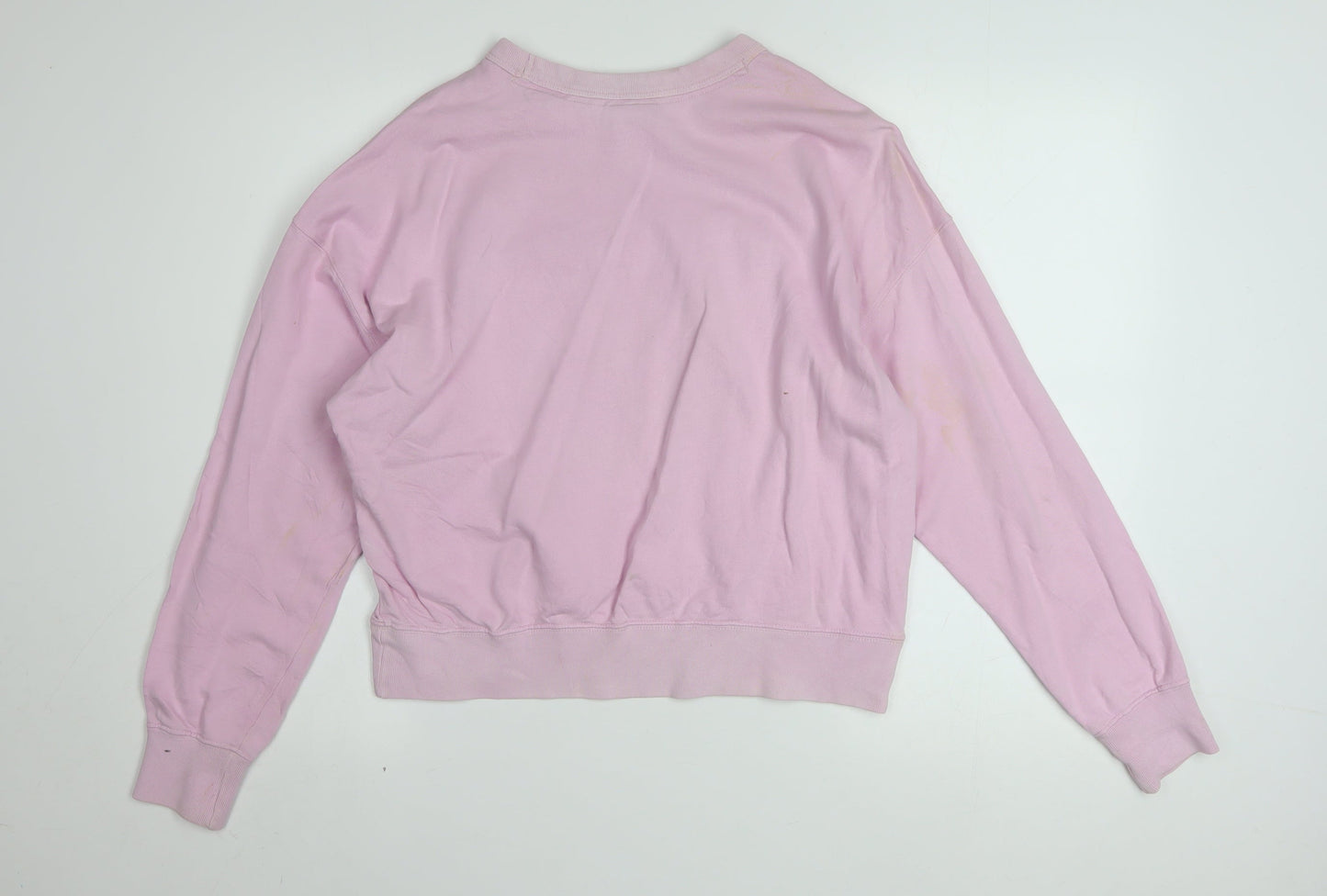 Champion Womens Pink Small Pullover Sweatshirt Cotton Logo Casual