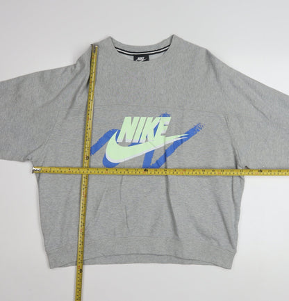 Nike Women’s Grey Graphic Pullover Sweatshirt Small Relaxed Fit