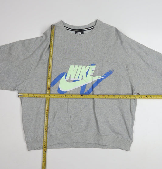 Nike Women’s Grey Graphic Pullover Sweatshirt Small Relaxed Fit