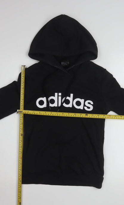 Adidas Women's Black 2XS Pullover Hoodie with Logo Design