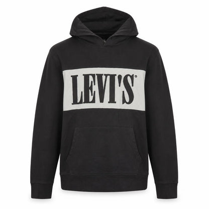 Levi's Men's Black Pullover Hoodie Small Logo Graphic Cotton