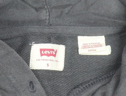 Levi's Men's Black Pullover Hoodie Small Logo Graphic Cotton