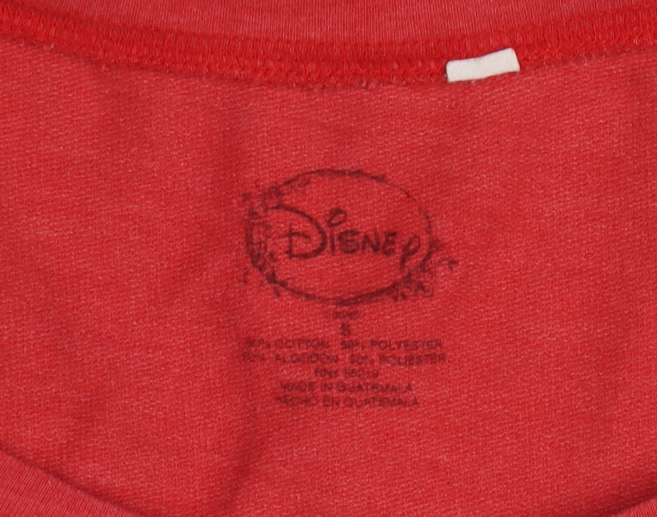 Disney Women Red Mickey Mouse Pullover Sweatshirt Size S Cotton Blend