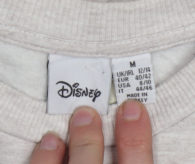 Disney Women Beige Dumbo Sweatshirt Size M 12/14 Crew Neck Pullover
