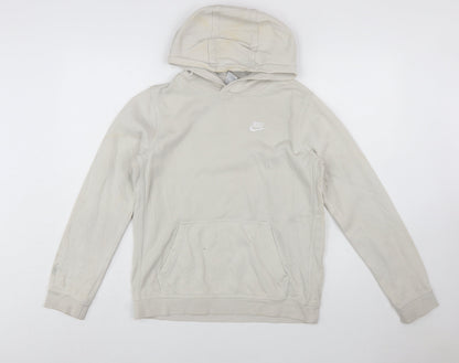 Nike Boys Beige Pullover Hoodie XL (158-170cm) Fleece Cotton Blend
