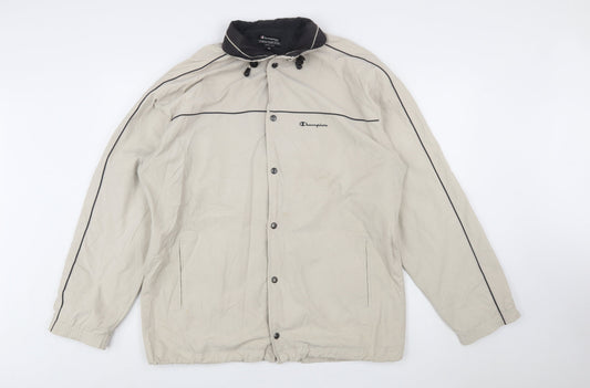 Champion Men's Beige 2XL Windbreaker Jacket Full Zip Lightweight
